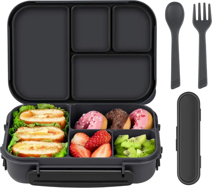 1200ml 4-Compartment Kids Bento Lunch Box with Utensils