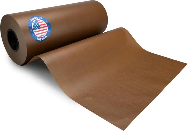 18" x 900' Brown Wet Wax Paper Roll — Food-Safe Butcher Paper