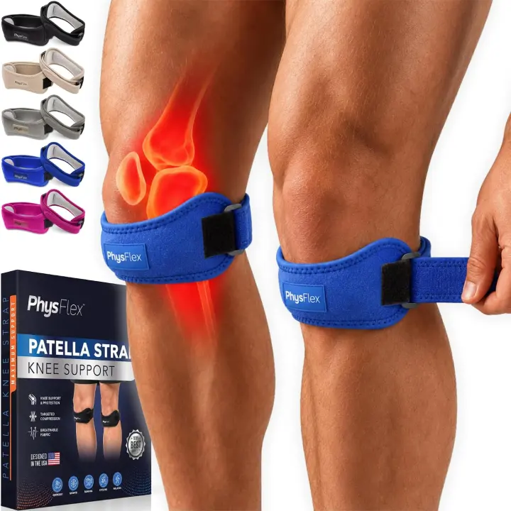 2-Pack Patellar Tendon Knee Support Strap — Adjustable Knee Brace