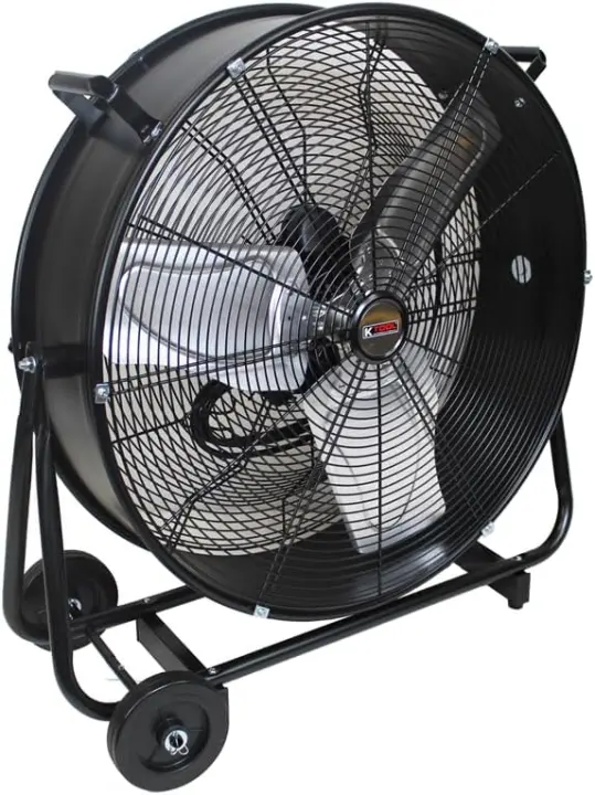 24" Belt-Drive Drum Fan — High-Velocity Portable Industrial Fan