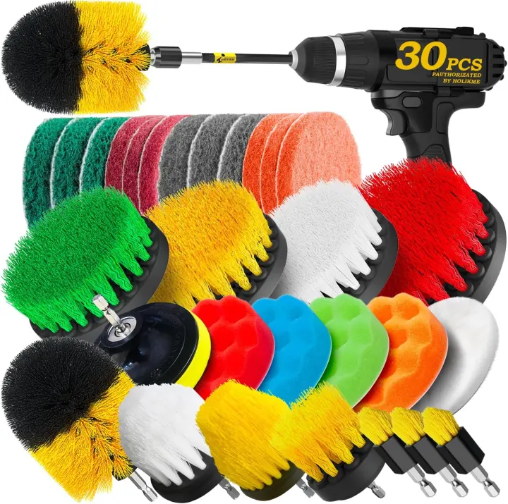 30-Piece Drill Brush & Polishing Kit — Power Scrubber Set