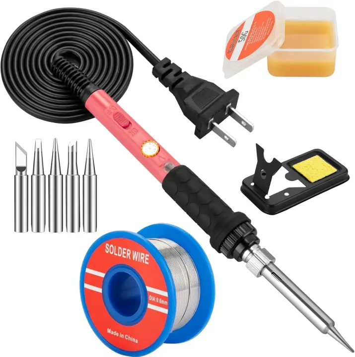 60W Adjustable Soldering Iron Kit — 10-in-1 with 5 Interchangeable Tips