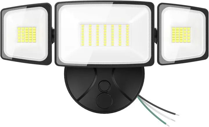75W Triple-Head Outdoor LED Flood Light — Adjustable Security Fixture