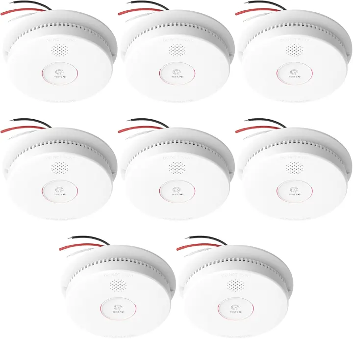 8-Pack Hardwired Photoelectric Smoke Alarms — Interconnected GS562A