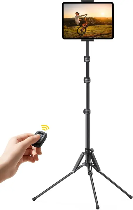 Adjustable Tablet Floor Tripod Stand — 64.9" Tall iPad Holder