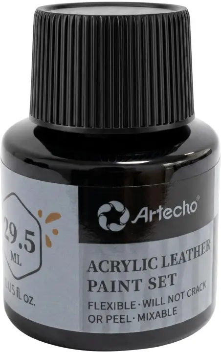 Artecho Black Leather Acrylic Paint — 1 oz Bottles for Shoes & Upholstery