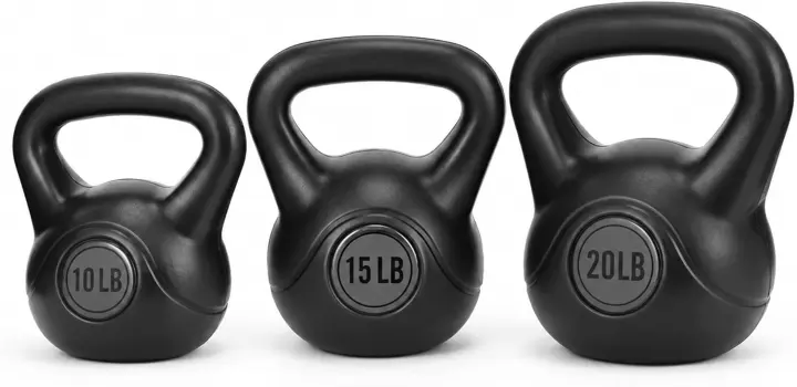 BalanceFrom Vinyl Kettlebell Set — Cement-Filled 10/15/20 lb