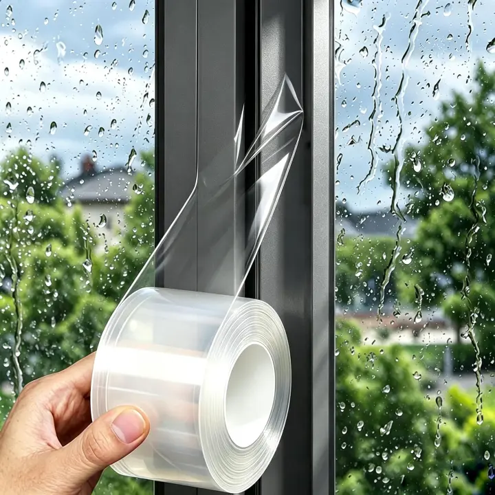 Clear Window Weatherproofing Tape — 2 in x 33 ft, 20 mil Acrylic