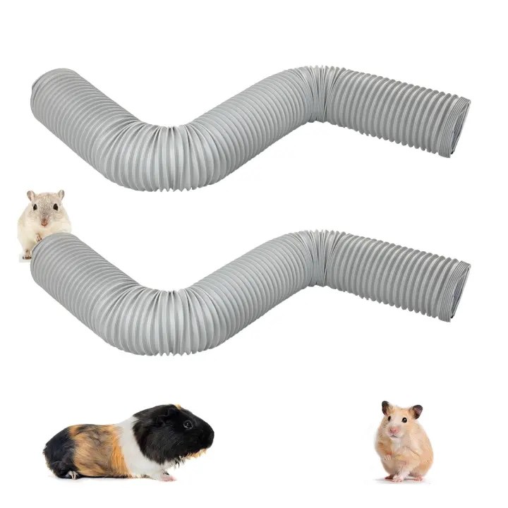 Foldable Plastic Tunnels for Small Pets — 2-Pack Exercise & Hideout Tubes