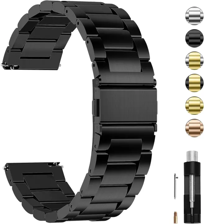 Fullmosa 22mm Stainless Steel Quick-Release Watch Band with Tool Kit