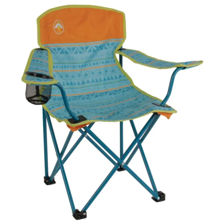 Kids Glow-in-the-Dark Camping Chair with Cup Holder & Locking Frame