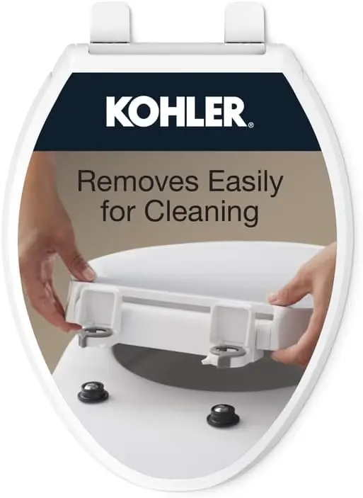 KOHLER Cachet ReadyLatch Elongated Quiet-Close Toilet Seat, White