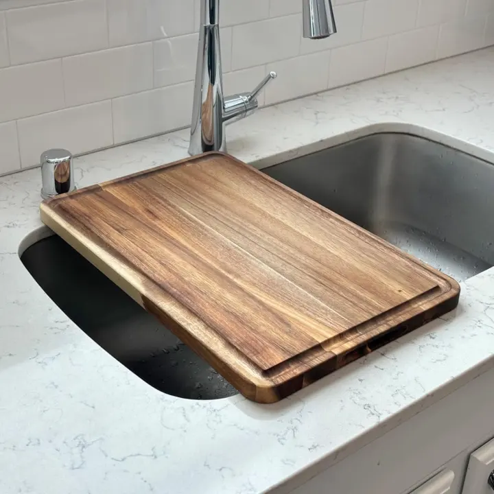 Over-the-Sink Cutting Board — Adjustable Acacia Prep Board