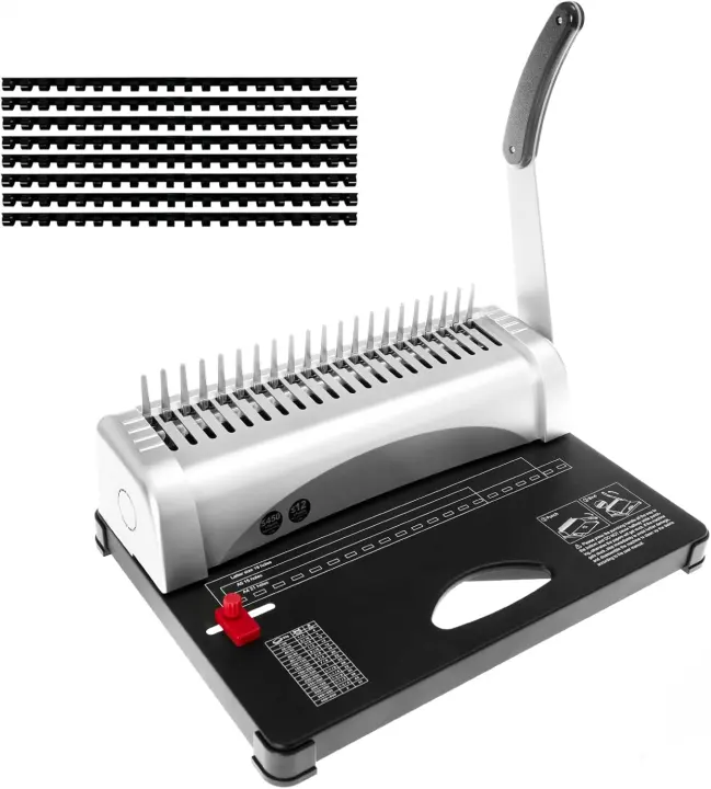 Spiral Comb Binding Machine — 21-Hole Manual Binder