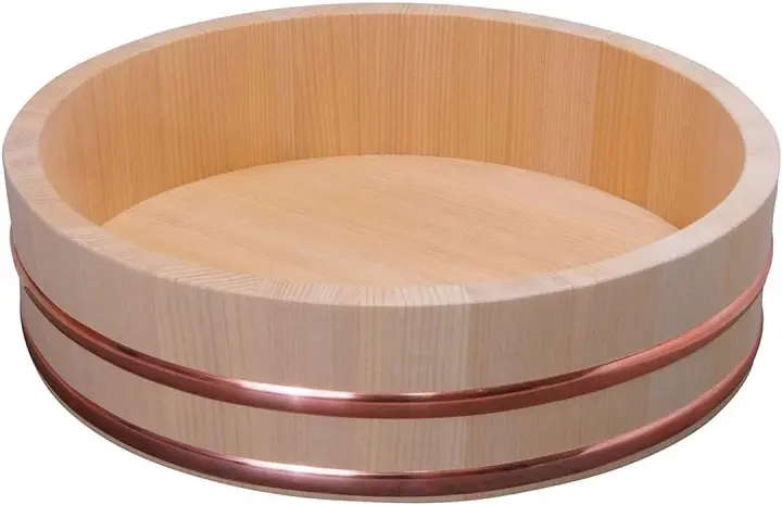 TIKUSAN Sawara Cypress Hangiri — Wooden Sushi Rice Mixing Tub (30cm)