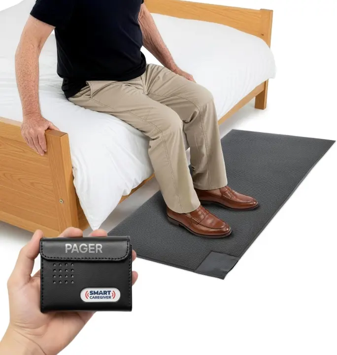 Wireless Caregiver Floor Mat Alarm with Pager — 24 x 48 Sensor
